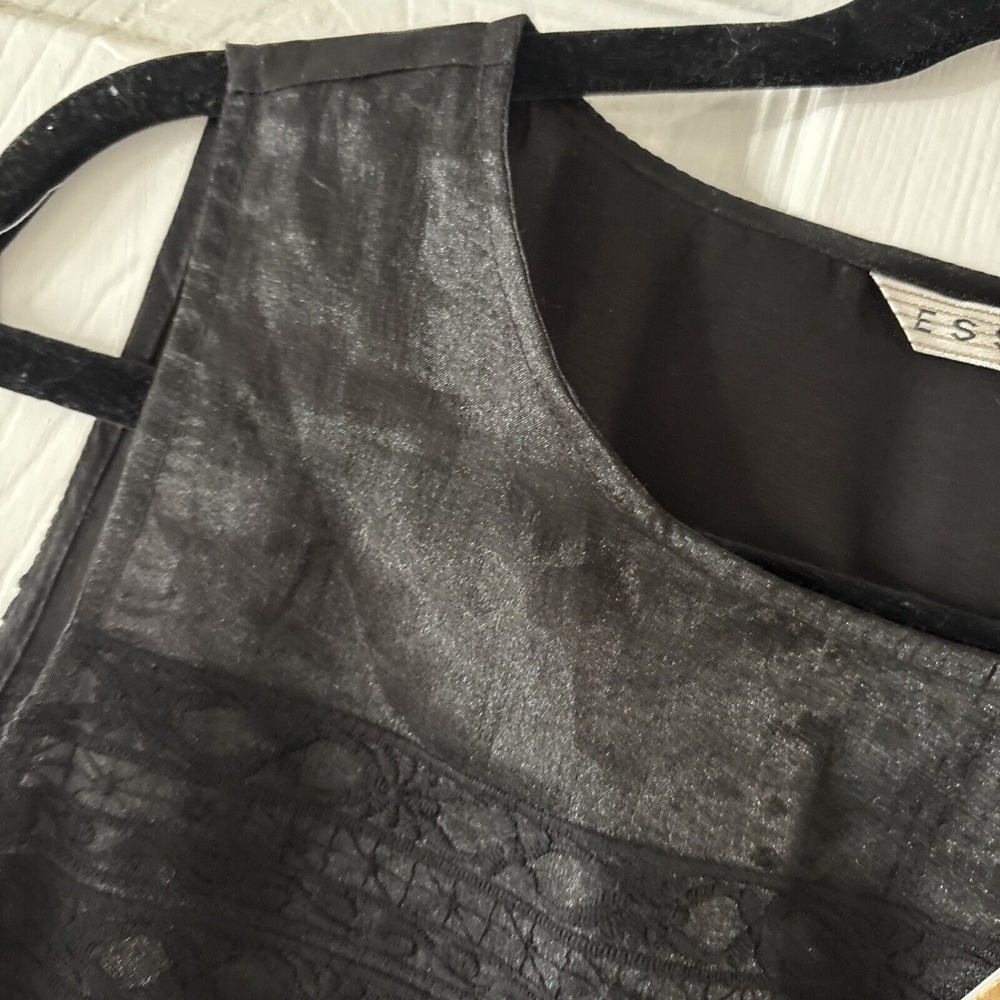 ESSENCE Satori Sheath Dress Black Sheer Mesh Embroidered Sleeveless XL - Picture 4 of 13